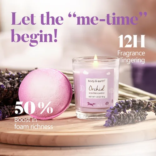 Vista 6 de Caja de regalo de spa para mujeres, 6 piezas perfumadas de lavanda y 5 piezas perfumadas de orquídea