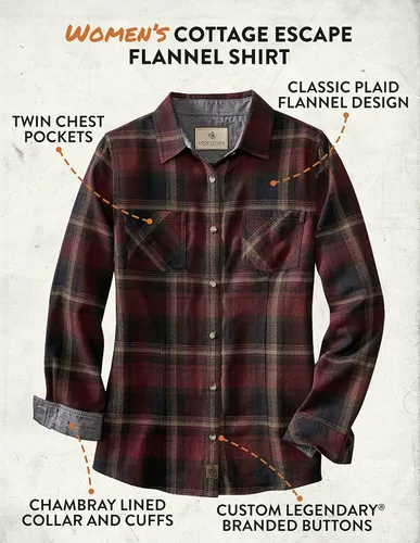 Vista 4 de Legendary Whitetails Camisa de franela estilo leñador para mujer