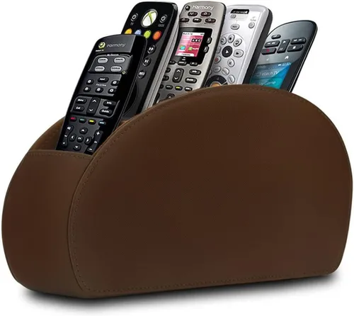 Vista 13 de Soporte para control remoto, organizador/caja para control remoto de TV con 5 compartimentos, organizador de mesita de noche para controladores