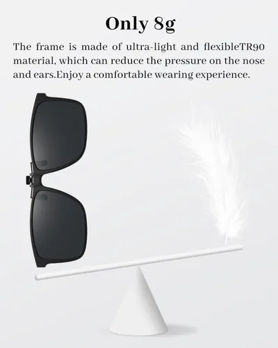 Vista 4 de LUFF Polarized/Night Vision Clip on Sunglasses/Myopia Glasses for Driving Black-Yellow