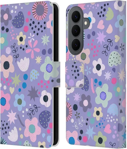 Vista 263 de Head Case Designs Officially Licensed Ninola Abstract Poppies Lilac Floral Leather Wallet Case Compatible with Samsung Galaxy A07 4G