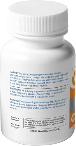Vista 2 de GluzinC - Aumento de la inmunidad diaria de dosis más baja para sensibilidad de zinc 11MG grado farmacéutico Zinc Plus 180MG Vitamina C