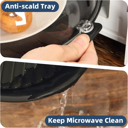 Vista 4 de Tapa Protectora contra Salpicaduras para Microondas de 10.2 Pulgadas con Vaporizador de Agua, Protector Transparente contra Salpicaduras