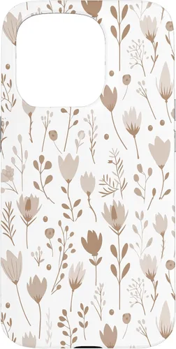 Vista 14 de Floral Flowers Wildflowers Garden Botanical Love Beige White Case for iPhone 16