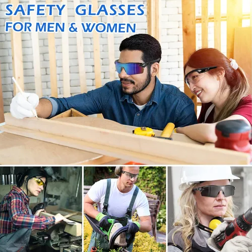 Vista 7 de OXG 6 Pack Safety Glasses, Scratch Resistant Wraparound Lenses ANSI Z87.1 Protective Eyewear for Unisex