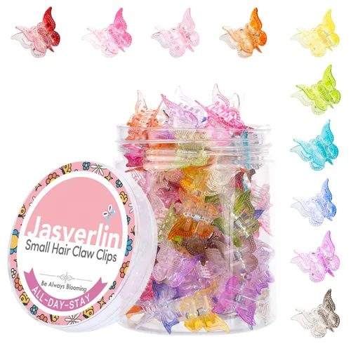 Vista 11 de JASVERLIN Pinzas para el cabello de mariposa coloridas, lindas pinzas pequeñas para niñas, Y2K 90s para niños y mujeres, mariposas, accesorios
