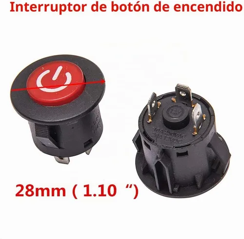 Vista 2 de Accesorio de repuesto para interruptor de arranque de botón de encendido, para 20A 12VDC aplicable con vehículos eléctricos para niños