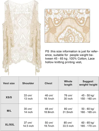 Vista 3 de WILLBOND Conjunto de 4 piezas de disfraz hippie bohemio para mujer, cárdigan de punto abierto, chaleco de ganchillo