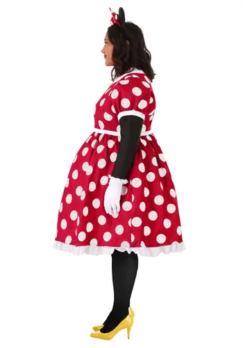 Vista 3 de Disfraz Deluxe para Adultos de Minnie Mouse Talla Plus de Disney Multicolor