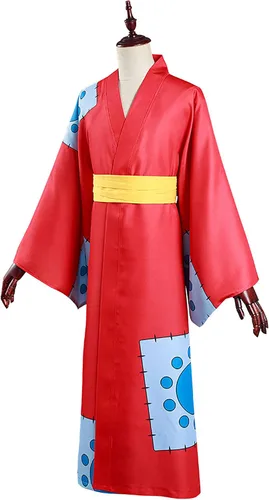 Vista 2 de Emyzkc Disfraz de kimono de mono D Luffy para cosplay de anime, capa de campo, para Halloween, juego de roles