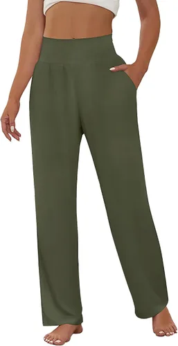 Vista 2 de Neer 3 piezas de pantalones de yoga de pierna ancha para mujer, cómodos, holgados, de cintura alta, pantalones deportivos casuales