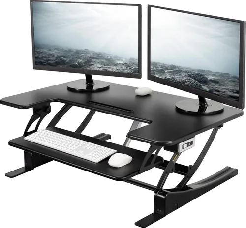 Vista 10 de VIVO 42 pulgadas Convertidor de escritorio de pie ajustable en altura, serie VE, convertidor de mesa para sentarse y estar de pie, compatible