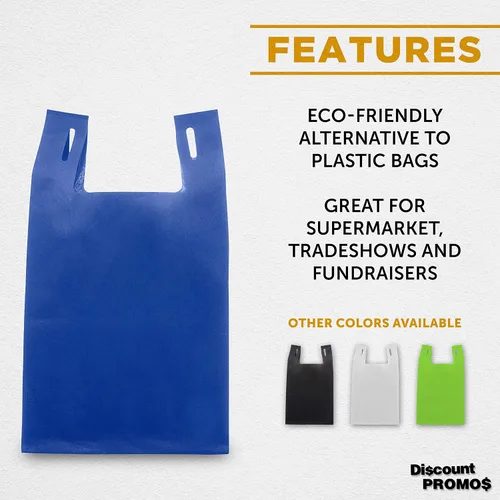 Vista 4 de DISCOUNT PROMOS Custom Bodega Lightweight Tote Bags Set of 10-100, Personalized Bulk Pack - Reusable, Grocery, Tradeshow
