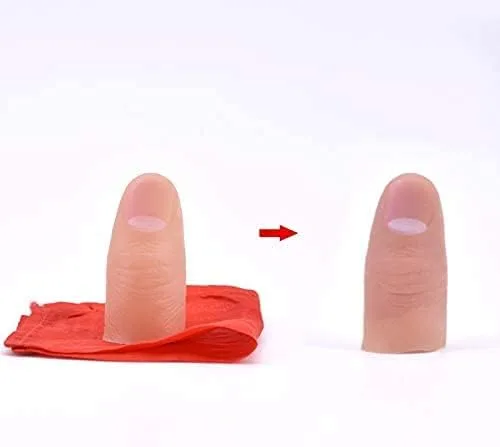 Vista 2 de SUMAG Juego de 3 trucos de magia para los dedos con sedas místico de goma dedo pulgar punta mágica Prop juguete magos truco mágico ilusión