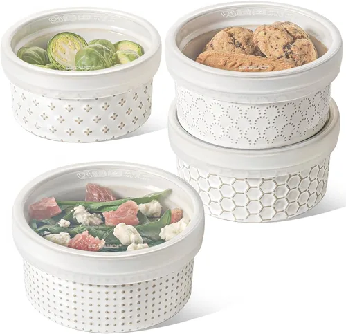 Vista 14 de LE TAUCI Ramekins 2 oz Oven Safe for Creme Brulee, Charcuterie Boards Bowls for Souffle, Small Sauce Bowl, Ceramic Baking Dishes - 3 inch, Set of 4