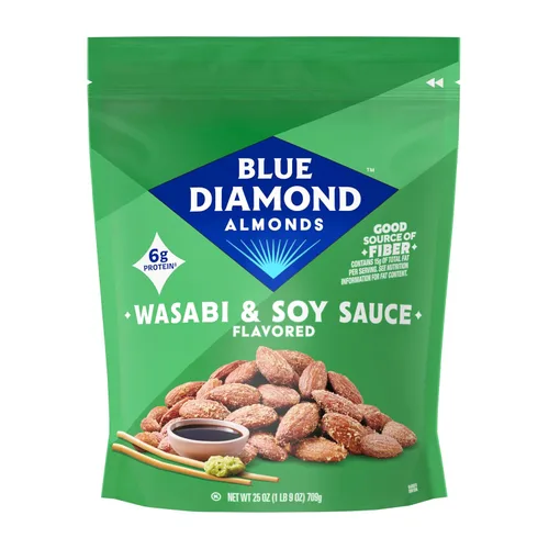 Vista 18 de Blue Diamond Almendras tostadas al horno con sabor a chocolate oscuro, bolsa resellable de 25 onzas, paquete de 1
