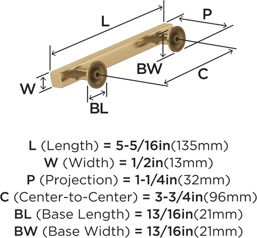 Vista 6 de Amerock Corp BP37104CZ Everett - Manija de 3-3/4 pulgadas de centro a centro, bronce champán