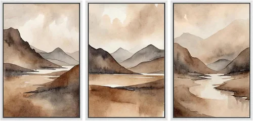Vista 75 de SIGNWIN Lienzo enmarcado para pared, juego de arte dramático de cielo tormentoso, ilustraciones de paisaje nuboso Moody, arte moderno decorativo
