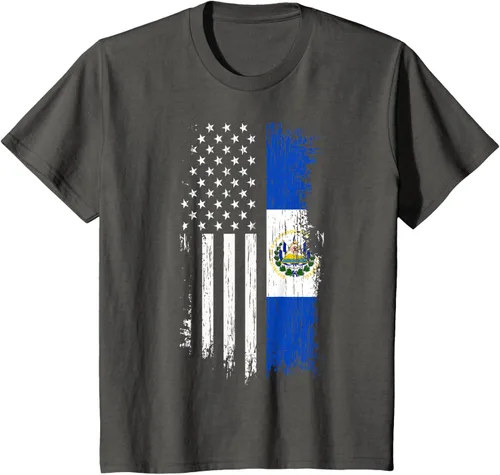 Vista 47 de Camiseta de la bandera de Estados Unidos salvadoreño - Camiseta de El Salvador USA