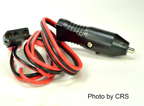 Vista 3 de Cable de alimentación con enchufe de encendedor, resistente, 16 ga con toma de 3 pines para radios de jamón CB - Workman CB3AP