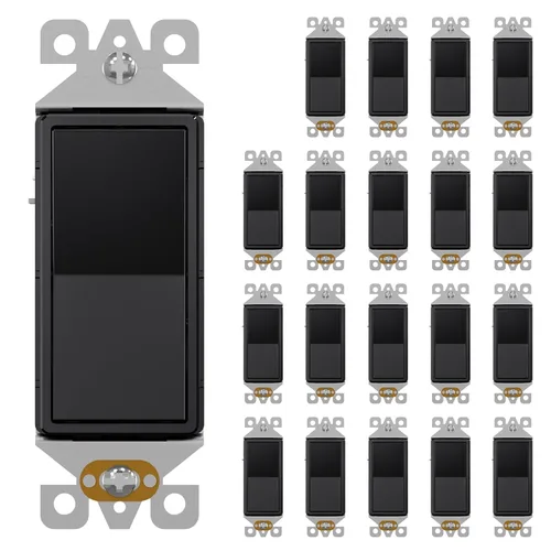 Vista 16 de AIDA Paquete de 1 interruptor de luz basculante Decora de 3 vías, interruptores de luz eléctricos con conexión a tierra automática de 15 amperios