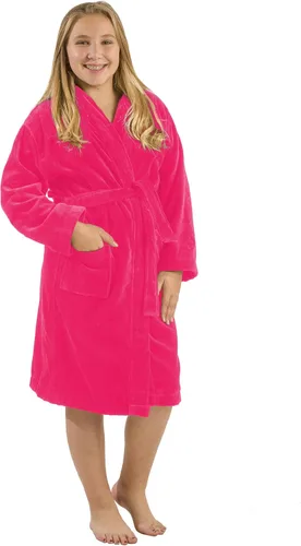 Vista 2 de Bata de baño de felpa, batas de algodón con capucha para niños grandes, niñas y adolescentes