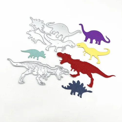 Vista 6 de 5 piezas de metal troquelados de dinosaurio de Pascua, troqueles de animales de dragón, plantillas de molde de plantillas para manualidades