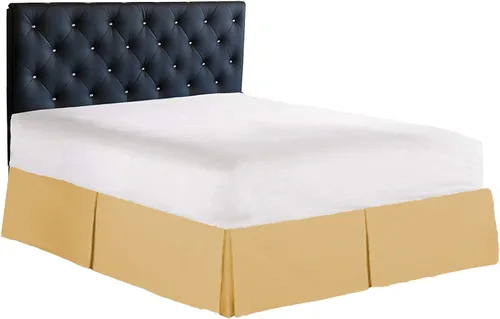 Vista 16 de Falda de cama plisada 100% algodón de 800 hilos, con volantes plisados de lujo, moderna calidad de hotel, fácil ajuste con caída a medida de 18