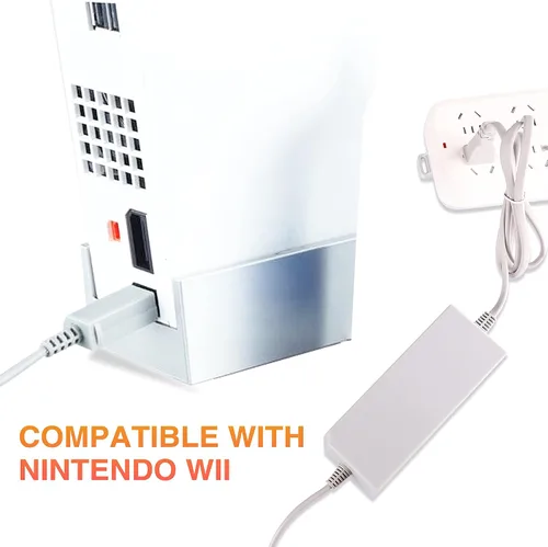 Vista 7 de Xahpower 3 in 1 Accessories Bundle Kits for Wii, AC Power Supply Adapter + Composite Audio Video Cable and Wired Infrared Ray Sensor Bar Compatible