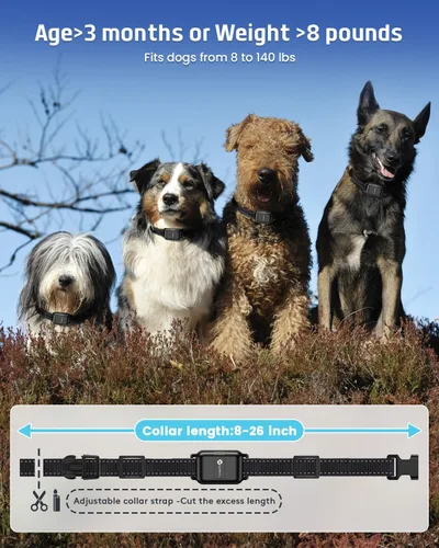 Vista 6 de SLOPEHILL Collar de entrenamiento eléctrico remoto para perros de 4200 pies con control remoto, color negro IPX8 Dog Shock Collar with