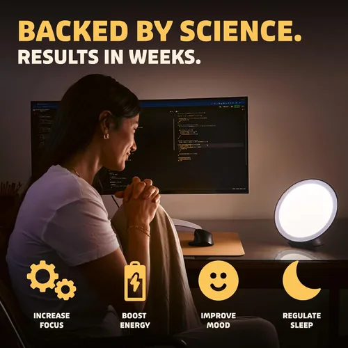 Vista 3 de Circadian Optics Lampu Lámpara de Escritorio de Terapia de Luz Brillante Como se Vio en Shark Tank Brillo Ultra Potente de 10,000 LUX