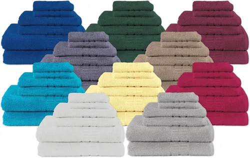 Vista 4 de MyPillow MyTowels - Juego de 6 toallas de baño, 100% algodón, suaves y absorbentes, para baño, 2 toallas de baño, 2 toallas de mano, 2 paños
