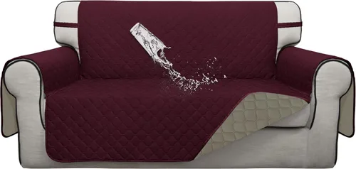 Vista 28 de ISSUNTEX Fundas de sofá de dos plazas con doble protección 100% impermeables para sala de estar, fundas para sofá de 2 cojines, protector de muebles