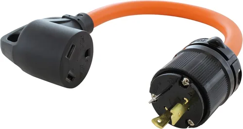Vista 13 de AC WORKS Generador a adaptador RV de 30 amperios (L5-20 20A 3 clavijas de bloqueo compacto) Amarillo