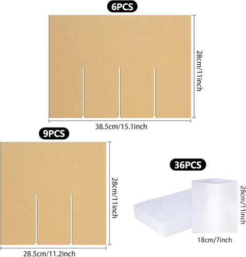 Vista 2 de codree 3 Kits de Embalaje de Vidrio - Divisores de Vidrio para Cajas de Mudanza - Cajas de Embalaje de Platos de Cristalería Divisores Corrugados
