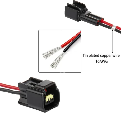 Vista 3 de Conector de cable eléctrico de 2 pines, enchufe impermeable macho hembra de 16 AWG, enchufe de desconexión rápida, adecuado para automóvil, camión