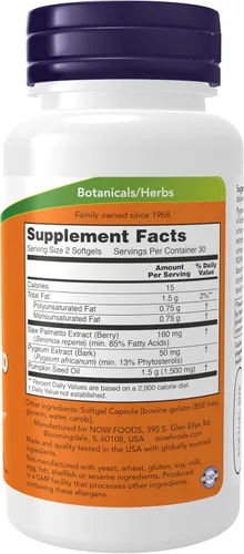 Vista 2 de Now Foods, Extracto de Sábila y Pygeum 0.0008/0.003 oz., 7.33739E+11, 60, 1, 1