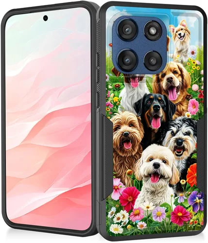 Vista 51 de Funda para Moto G Play 4G 2024, resistente de doble capa híbrida de policarbonato duro, goma suave, a prueba de golpes, funda protectora resistente
