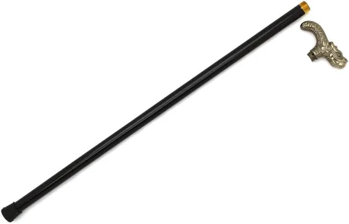 Vista 6 de Snake Eye Tactical Mango de peltre para bastón de caminar de 34.5 pulgadas con pequeño almacenamiento sin hoja