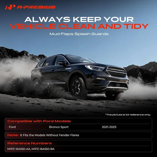 Vista 2 de A-Premium Guardabarros protectores contra salpicaduras compatibles con Ford Bronco Sport 2023-2021 [camioneta de 4 puertas], sin necesidad