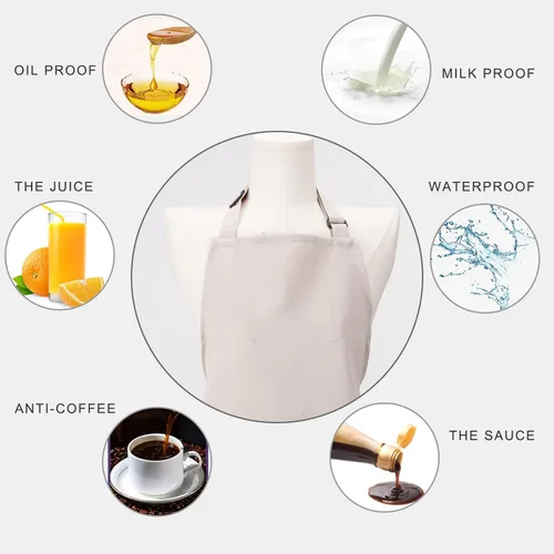 Vista 3 de Kitchen Bib Chef Apron for Women Men with Pockets Waterproof, Large Pockets, Adjustable Neck Strap, For Cooking, Painting, Pottery, Ceramics