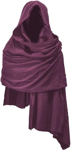 Vista 13 de Bufanda con capucha estilo pícaro, capa medieval, renacentista, para hombre, calentador de cuello con capucha, accesorios Cyberpunk