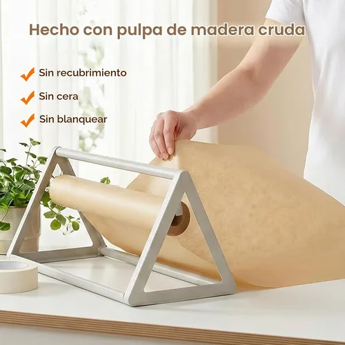 Vista 4 de YRYM HT Rollo de papel de carnicero marrón para ahumador, papel de regalo