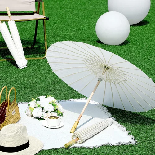 Vista 5 de Sadnyy Paraguas de papel decorativo chino japonés paraguas paraguas bricolaje pintura aceitada paraguas manualidades para boda nupcial fiesta