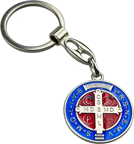 Vista 3 de Catholic Gifts - Llavero de metal con esmalte de San Benito