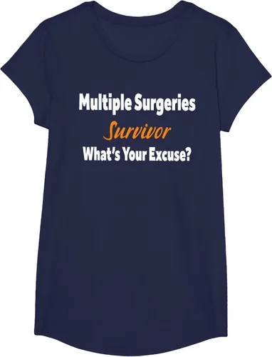Vista 60 de Camiseta de regalo de cirugía múltiple para sobrevivientes de cirugía ¿Cuál es tu excusa?, Negro