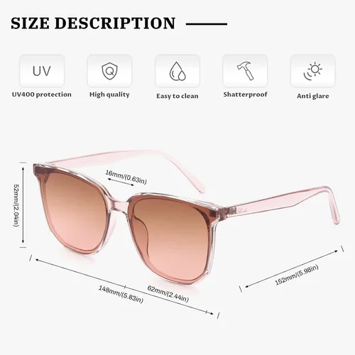 Vista 5 de Livho - Gafas de sol de moda para mujer y hombre, con protección UV 400