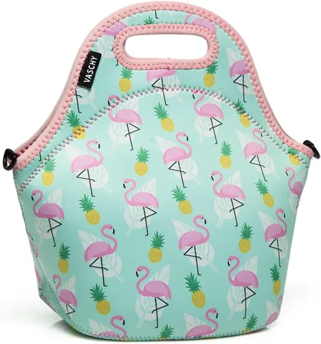 Vista 8 de Vaschy bolsa de almuerzo hermética de neopreno con correa ajustable desmontable para adultos y niños, Negro clásico, Negro clásico