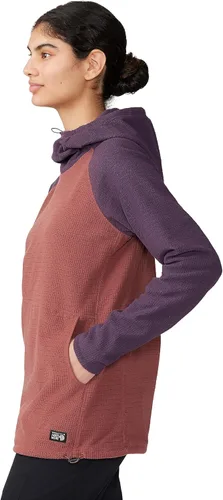 Vista 3 de Mountain Hardwear Sudadera con capucha Summit Grid para mujer, Clay EarthBlurple, talla M