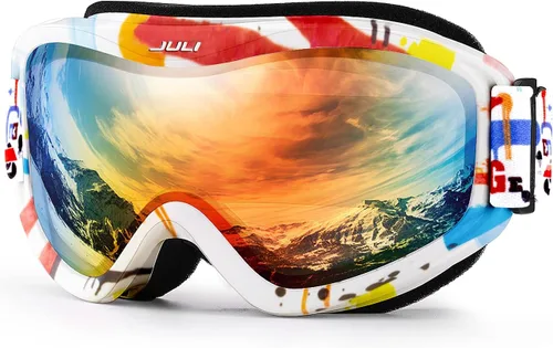 Vista 11 de Juli Gafas de esquí para niños, gafas de snowboard para niños y niñas, motos de nieve, esquí, patinaje, edad 3-8 4302